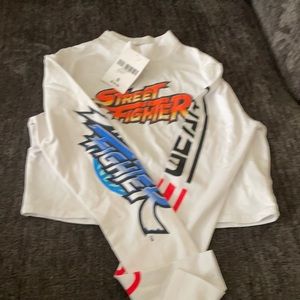 Women crop too long sleeve shirt new with tags